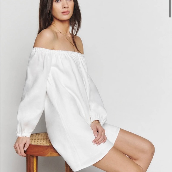 Andi Linen White Dress- M NWT - Picture 2 of 2